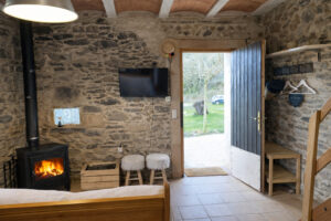 rustica comedor chimenea